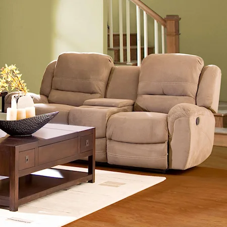 Casual Double Reclining Console Loveseat